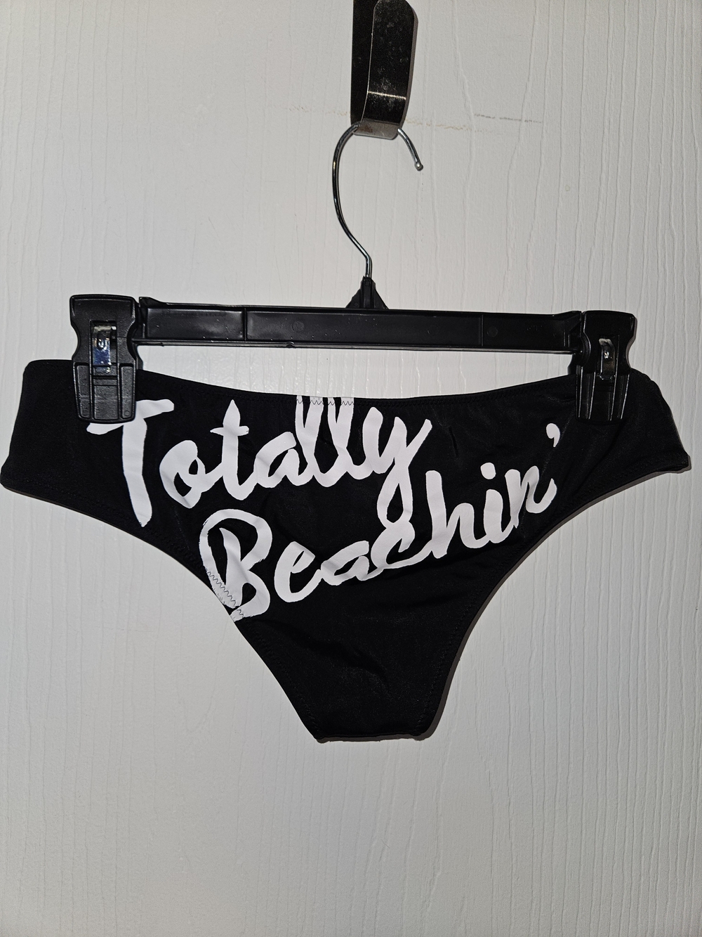 Victoria's Secret Black Bikini Bottom with White Script